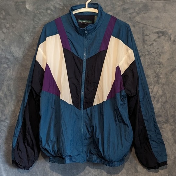 Claybrooke Sport Other - Vintage Claybrooke Sport Windbreaker Jacket 90s Colorblock Teal Navy Purple XL